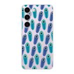 PrintiFy Samsung Galaxy S23 Plus ile Uyumlu 1mm Slim Fit Nazar Boncuğu 4 Baskılı Şeffaf Kılıf