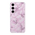 PrintiFy Samsung Galaxy S23 Plus ile Uyumlu Kapak Floral Pudra Tasarımlı 1mm Fit Şeffaf Silikon Kılıf
