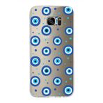 PrintiFy Samsung Galaxy S7 Edge ile Uyumlu 1mm Slim Fit Nazar Boncuğu 1 Baskılı Şeffaf Kılıf