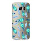 PrintiFy Samsung Galaxy S7 Edge ile Uyumlu 1mm Slim Fit Nazar Boncuğu 3 Baskılı Şeffaf Kılıf