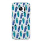 PrintiFy Samsung Galaxy S7 ile Uyumlu 1mm Slim Fit Nazar Boncuğu 4 Baskılı Şeffaf Kılıf