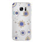 PrintiFy Samsung Galaxy S7 ile Uyumlu 1mm Slim Fit Nazar Boncuğu 5 Baskılı Şeffaf Kılıf
