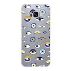 PrintiFy Samsung Galaxy S8 ile Uyumlu 1mm Slim Fit Nazar Boncuğu 2 Baskılı Şeffaf Kılıf