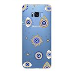 PrintiFy Samsung Galaxy S8 Plus ile Uyumlu 1mm Slim Fit Nazar Boncuğu 5 Baskılı Şeffaf Kılıf
