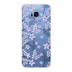 PrintiFy Samsung Galaxy S8 Plus ile Uyumlu Kapak Floral Lila Tasarımlı 1mm Fit Şeffaf Silikon Kılıf