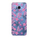 PrintiFy Samsung Galaxy S8 Plus ile Uyumlu Kapak Floral Pembe Tasarımlı 1mm Fit Şeffaf Silikon Kılıf