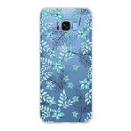 PrintiFy Samsung Galaxy S8 Plus ile Uyumlu Kapak Floral Su Yeşili Tasarımlı 1mm Fit Şeffaf Silikon Kılıf