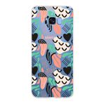 PrintiFy Samsung Galaxy S8 Plus ile Uyumlu Kapak Memphis Desen - 1 Tasarımlı 1mm Fit Şeffaf Silikon Kılıf
