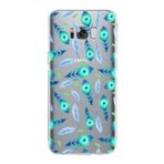 PrintiFy Samsung Galaxy S8 Plus ile Uyumlu Nazar Boncuğu 3 Kamera Korumalı Şeffaf Silikon Kılıf