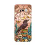 PrintiFy Samsung Galaxy S8 Plus ile Uyumlu Vitray Bilge Kuzgun Tasarımlı Şeffaf Silikon Kılıf