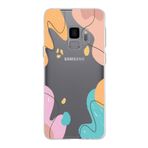 PrintiFy Samsung Galaxy S9 ile Uyumlu Kapak Karışık Renkler Tasarımlı 1mm Fit Şeffaf Silikon Kılıf