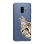 PrintiFy Samsung Galaxy S9 Plus ile Uyumlu Kapak Catface Tasarımlı 1mm Fit Şeffaf Silikon Kılıf