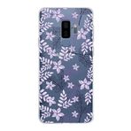 PrintiFy Samsung Galaxy S9 Plus ile Uyumlu Kapak Floral Lila Tasarımlı 1mm Fit Şeffaf Silikon Kılıf
