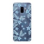 PrintiFy Samsung Galaxy S9 Plus ile Uyumlu Kapak Floral Mavi Tasarımlı 1mm Fit Şeffaf Silikon Kılıf
