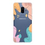 PrintiFy Samsung Galaxy S9 Plus ile Uyumlu Kapak Karışık Renkler Tasarımlı 1mm Fit Şeffaf Silikon Kılıf