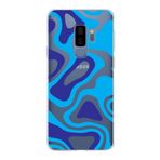 PrintiFy Samsung Galaxy S9 Plus ile Uyumlu Kapak Renkli Desen C Mavi Tasarımlı 1mm Fit Şeffaf Silikon Kılıf