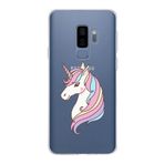 PrintiFy Samsung Galaxy S9 Plus ile Uyumlu Kapak Unicorn Tasarımlı 1mm Fit Şeffaf Silikon Kılıf