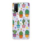 PrintiFy Vivo Y20 ile Uyumlu 1mm Slim Fit Water Color 4 Baskılı Şeffaf Kılıf