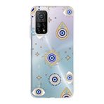 PrintiFy Xiaomi Mi 10T Pro ile Uyumlu 1mm Slim Fit Nazar Boncuğu 5 Baskılı Şeffaf Kılıf
