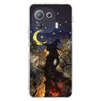 PrintiFy Xiaomi Mi 11 Pro ile Uyumlu Vitray Cadı Saati Tasarımlı Şeffaf Silikon Kılıf