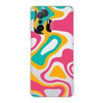 PrintiFy Xiaomi Mi 11T Pro ile Uyumlu Kapak Renkli Desen B Turuncu Tasarımlı 1mm Fit Şeffaf Silikon Kılıf