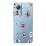 PrintiFy Xiaomi Mi 12 ile Uyumlu 1mm Slim Fit Nazar Boncuğu 5 Baskılı Şeffaf Kılıf