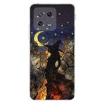 PrintiFy Xiaomi Mi 13 Pro ile Uyumlu Vitray Cadı Saati Tasarımlı Şeffaf Silikon Kılıf