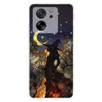 PrintiFy Xiaomi Mi 13T Pro ile Uyumlu Vitray Cadı Saati Tasarımlı Şeffaf Silikon Kılıf