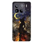 PrintiFy Xiaomi Mi 14 Pro ile Uyumlu Vitray Cadı Saati Tasarımlı Şeffaf Silikon Kılıf
