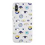 PrintiFy Xiaomi Mi 8 ile Uyumlu 1mm Slim Fit Nazar Boncuğu 2 Baskılı Şeffaf Kılıf