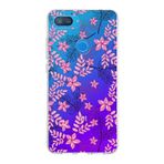 PrintiFy Xiaomi Mi 8 Lite ile Uyumlu Kapak Floral Pembe Tasarımlı 1mm Fit Şeffaf Silikon Kılıf