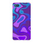 PrintiFy Xiaomi Mi 8 Lite ile Uyumlu Kapak Renkli Desen F Mor Tasarımlı 1mm Fit Şeffaf Silikon Kılıf