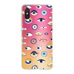 PrintiFy Xiaomi Mi 8 Pro ile Uyumlu 1mm Slim Fit Nazar Boncuğu 2 Baskılı Şeffaf Kılıf