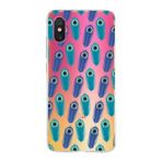 PrintiFy Xiaomi Mi 8 Pro ile Uyumlu 1mm Slim Fit Nazar Boncuğu 4 Baskılı Şeffaf Kılıf