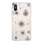 PrintiFy Xiaomi Mi 8 SE ile Uyumlu 1mm Slim Fit Nazar Boncuğu 5 Baskılı Şeffaf Kılıf