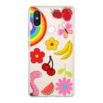 PrintiFy Xiaomi Mi 8 SE ile Uyumlu 1mm Slim Fit Water Color 5 Baskılı Şeffaf Kılıf