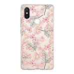 PrintiFy Xiaomi Mi 8 SE ile Uyumlu Kapak Floral Kırmızı Tasarımlı 1mm Fit Şeffaf Silikon Kılıf