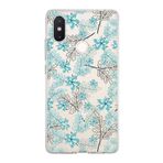 PrintiFy Xiaomi Mi 8 SE ile Uyumlu Kapak Floral Su Yeşili Tasarımlı 1mm Fit Şeffaf Silikon Kılıf