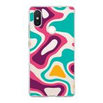 PrintiFy Xiaomi Mi 8 SE ile Uyumlu Kapak Renkli Desen A Kırmızı Tasarımlı 1mm Fit Şeffaf Silikon Kılıf