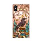 PrintiFy Xiaomi Mi 8 SE ile Uyumlu Vitray Bilge Kuzgun Tasarımlı Şeffaf Silikon Kılıf