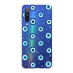 PrintiFy Xiaomi Mi 9 SE ile Uyumlu 1mm Slim Fit Nazar Boncuğu 1 Baskılı Şeffaf Kılıf