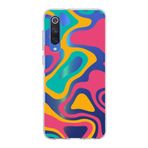 PrintiFy Xiaomi Mi 9 SE ile Uyumlu Kapak Renkli Desen B Turuncu Tasarımlı 1mm Fit Şeffaf Silikon Kılıf