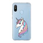 PrintiFy Xiaomi Mi A2 Lite ile Uyumlu Kapak Unicorn Tasarımlı 1mm Fit Şeffaf Silikon Kılıf