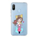 PrintiFy Xiaomi Mi A2 Lite ile Uyumlu Kapak Vespagirl Tasarımlı 1mm Fit Şeffaf Silikon Kılıf