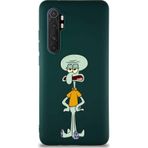 Printify Xiaomi Mi Note 10 Lite Soft Premier Kapak Squidward Dokunaç Tasarımlı Silikon Cep Telefonu Kılıfı