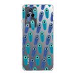 PrintiFy Xiaomi Poco F4 ile Uyumlu 1mm Slim Fit Nazar Boncuğu 4 Baskılı Şeffaf Kılıf