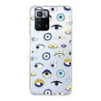 PrintiFy Xiaomi Poco X3 GT ile Uyumlu 1mm Slim Fit Nazar Boncuğu 2 Baskılı Şeffaf Kılıf