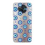 PrintiFy Xiaomi Poco X3 ile Uyumlu 1mm Slim Fit Nazar Boncuğu 1 Baskılı Şeffaf Kılıf