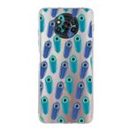 PrintiFy Xiaomi Poco X3 Pro ile Uyumlu 1mm Slim Fit Nazar Boncuğu 4 Baskılı Şeffaf Kılıf