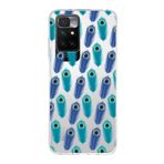 PrintiFy Xiaomi Redmi 10 2022 ile Uyumlu 1mm Slim Fit Nazar Boncuğu 4 Baskılı Şeffaf Kılıf